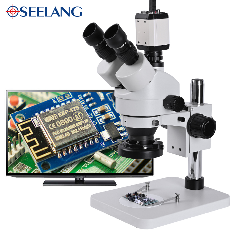 Stereo Trinocular Microscope Pcb - Microscópio estéreo de grau industrial 3,5-90X