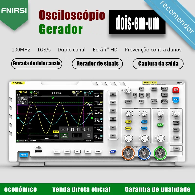 Osciloscópio Digital FNIRSI 10 - Digital Storage Oscilloscope 100Mhz avaliação e preço